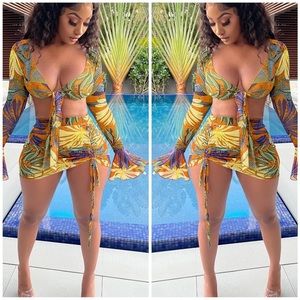 Floral Sheer Skirt Set